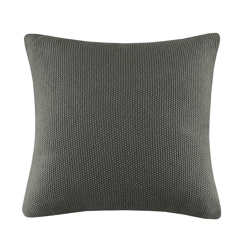 INK+IVY Bree Knit Euro Pillow Cover, Grey, 26X26
