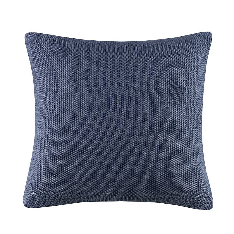 74031221 INK+IVY Bree Knit Euro Pillow Cover, Blue, 26X26 sku 74031221