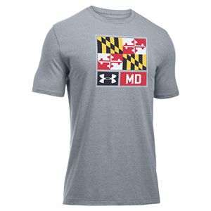 Men's Under Armour Scrimmage Lockup Maryland Flag Tee