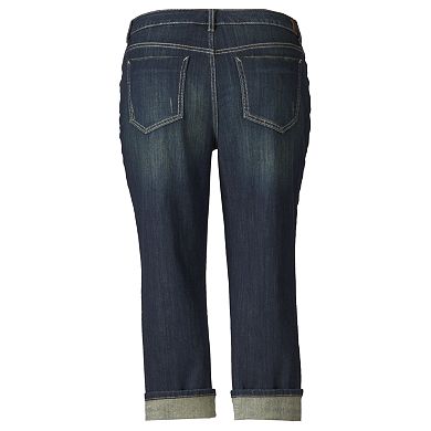 Women's Plus Size Simply Vera Vera Wang Cuffed Capri Jeans 