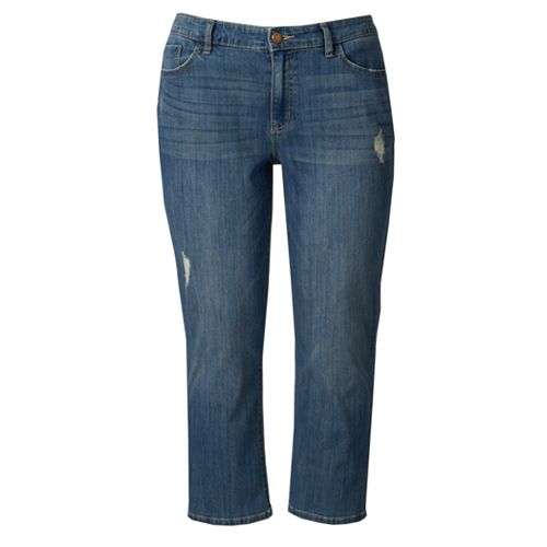 Women's Plus Size Simply Vera Vera Wang Cuffed Capri Jeans