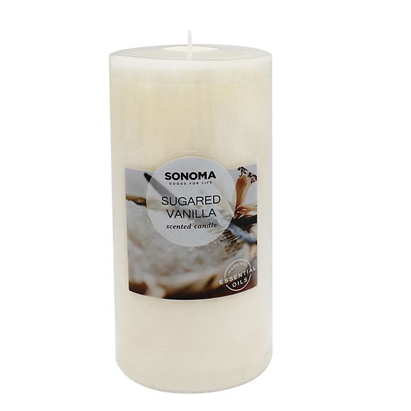 Sonoma Goods For Life® Sugared Vanilla 6" x 3" Pillar Candle