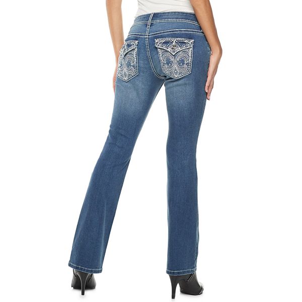 APT 9 MID RISE BOOTCUT JEANS EMBELLISHED POCKETS NWT MSRP $50-$64 CRYSTAL ACCENT
