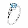 LC Lauren Conrad 10k White Gold Blue Topaz & 1/10 Carat T.W. Diamond Ring