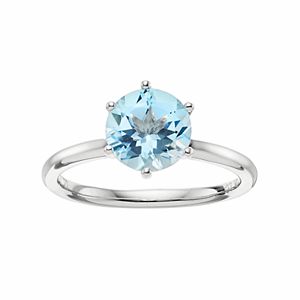 LC Lauren Conrad 10k White Gold Blue Topaz Ring