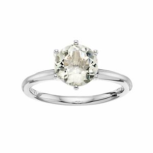 LC Lauren Conrad 10k White Gold Green Quartz Ring