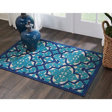 Nourison Aloha Grand Escape Quatrefoil Indoor Outdoor Rug