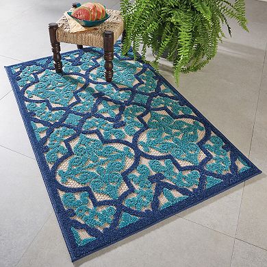 Nourison Aloha Grand Escape Quatrefoil Indoor Outdoor Rug