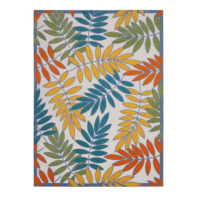 Nourison Aloha Great Vines Indoor Outdoor Rug, White, 9.5X13 Ft