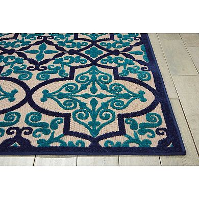 Nourison Aloha Grand Escape Quatrefoil Indoor Outdoor Area Rug - 9'3'' x 12'9''