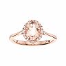 LC Lauren Conrad 10k Rose Gold Morganite & 1/8 Carat T.W. Diamond Oval Halo Ring