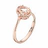 LC Lauren Conrad 10k Rose Gold Morganite & 1/8 Carat T.W. Diamond Oval Halo Ring