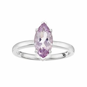 LC Lauren Conrad 10k White Gold Amethyst Marquise Ring