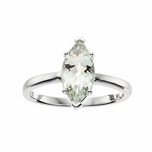 LC Lauren Conrad 10k White Gold Green Quartz Marquise Ring