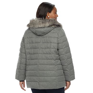 Plus Size ZeroXposur Taylor Faux-Fur Trim Puffer Jacket