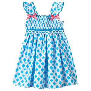 Baby Girl Sophie Rose Smocked Dot Dress