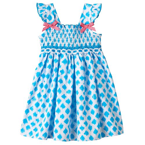 Baby Girl Sophie Rose Smocked Dot Dress