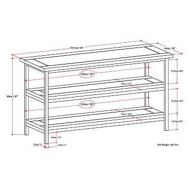 Simpli Home Skyler Industrial 3-Shelf TV Stand
