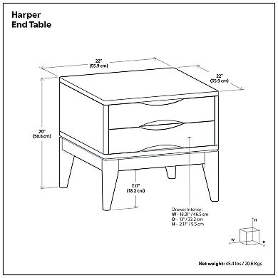 Simpli Home Harper 2-Drawer End Table