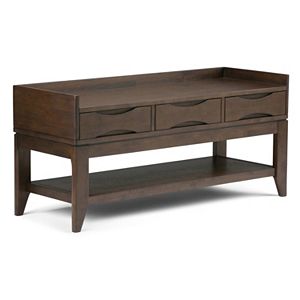 Simpli Home Harper 3-Drawer Storage Bench