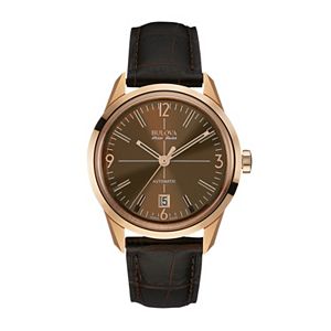 Bulova Men's Accu Swiss Leather Automatic Watch - 64B124