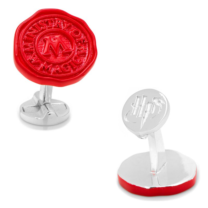 Harry Potter Ministry of Magic Wax Stamp Cuff Links, Red