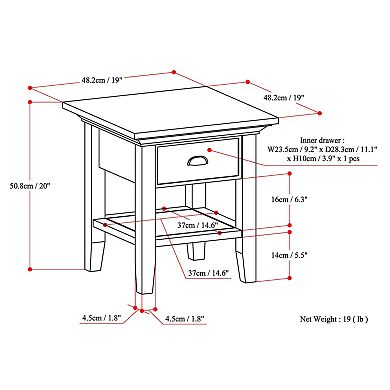 Simpli Home Redmond 1-Drawer End Table