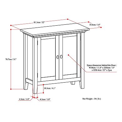 Simpli Home Redmond 2-Door Storage Cabinet  