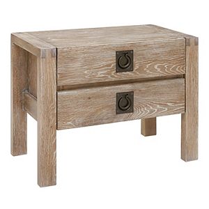 INK+IVY Oaktown Washed White Nightstand