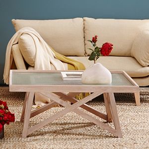 INK+IVY Wyatt Frosted Glass Coffee Table