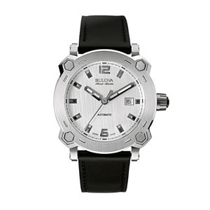 Bulova Men's Accu Swiss Leather Automatic Watch - 63B191