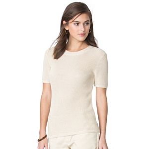 Women's Chaps Ribbed Crewneck Sweater