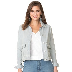 Women’s Chaps Striped Jean Jacket