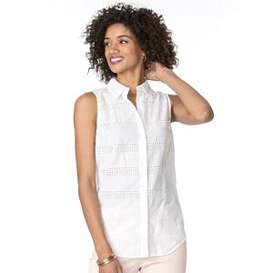 Women's Chaps Eyelet Shirt