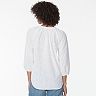 chaps eyelet peasant top