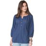 chaps eyelet peasant top