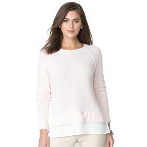 Women's Chaps Linen Blend Crewneck Sweater