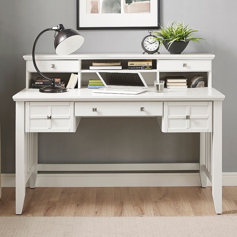 Crosley Furniture Adler Desk & Hutch 2-piece Set, White