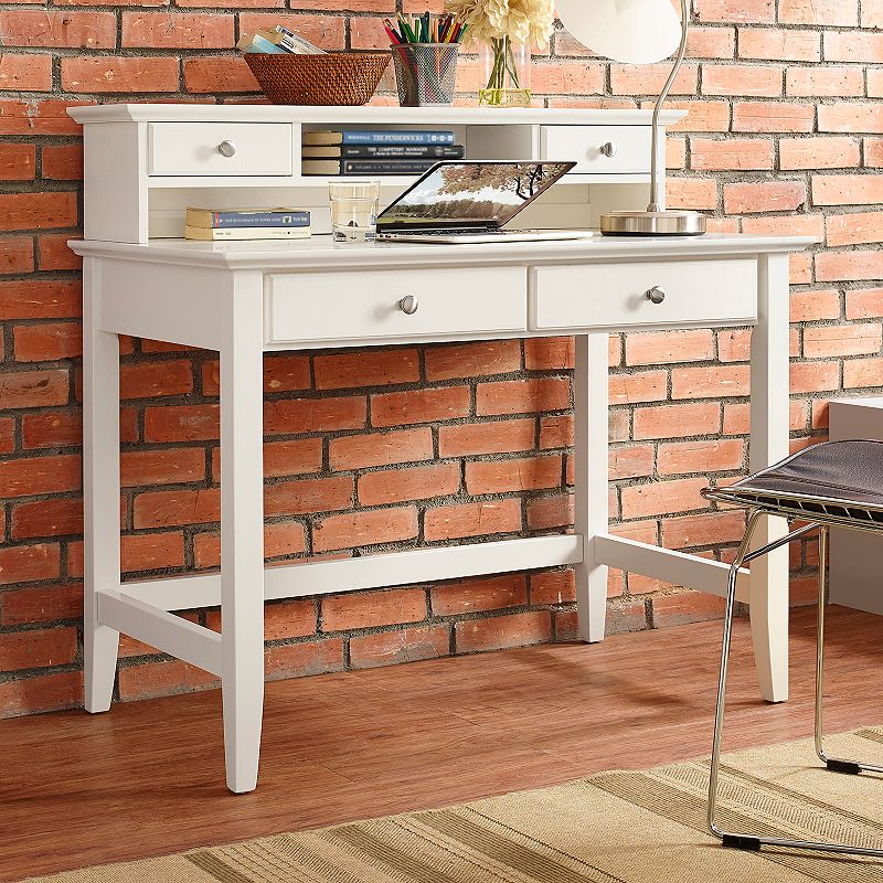 Crosley Furniture Campbell Desk & Hutch 2-piece Set, White
