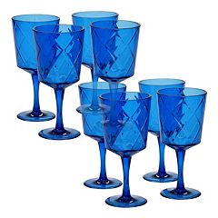 Gibson Home Rainbow Hue 4-Piece Glass Goblet Set