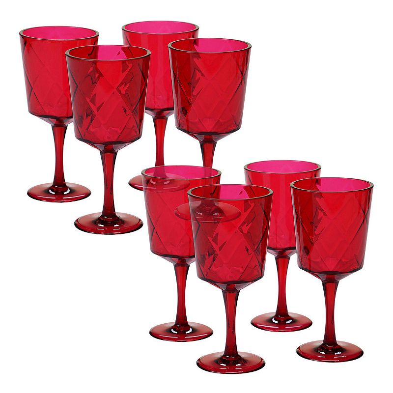 Ruby Set/8 Acrylic All Purpose Goblet 13 oz. (155 Grams)