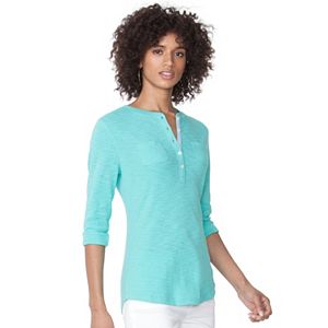 Women's Chaps Slubbed Henley