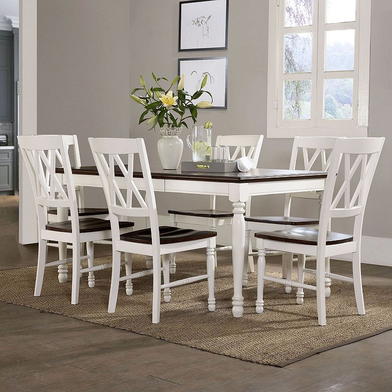 Crosley Furniture Shelby Dining Table, Chair & Leaf 7-piece Set, White