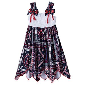 Toddler Girl Blueberi Boulevard Bandana Crochet Patriotic Dress