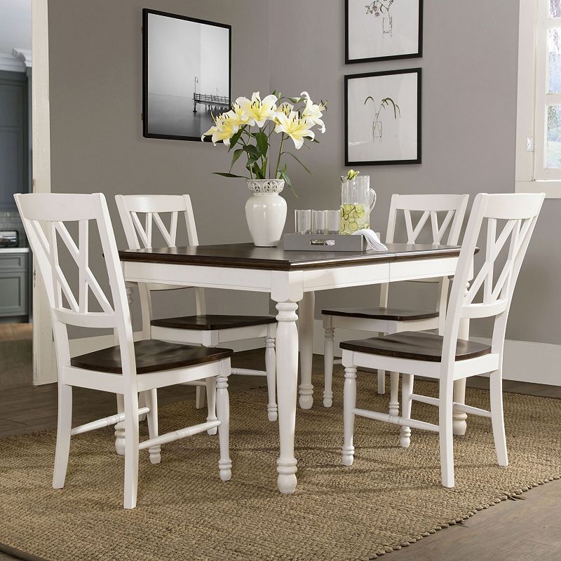 Crosley Furniture Shelby Dining Table, Chair & Leaf 5-piece Set, White