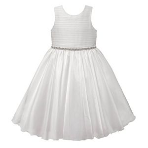 Girls 7-16 & Plus Size American Princess Rhinestone Waist Pleated Communion Dress