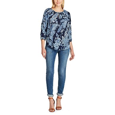 Women's Chaps Printed Georgette Blouse 