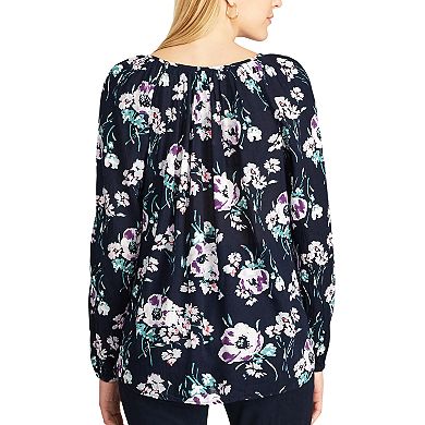 Women's Chaps Printed Georgette Blouse 