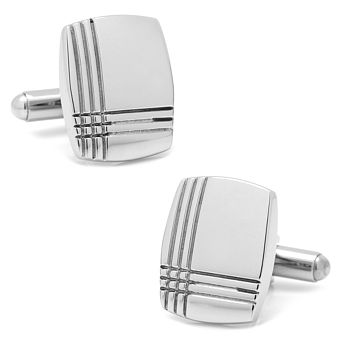 Men's Cuff Links, Inc. Stainless Steel Tartan Plaid Cuff Links