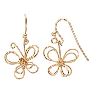 Mudd® Wire Butterfly Nickel Free Drop Earrings